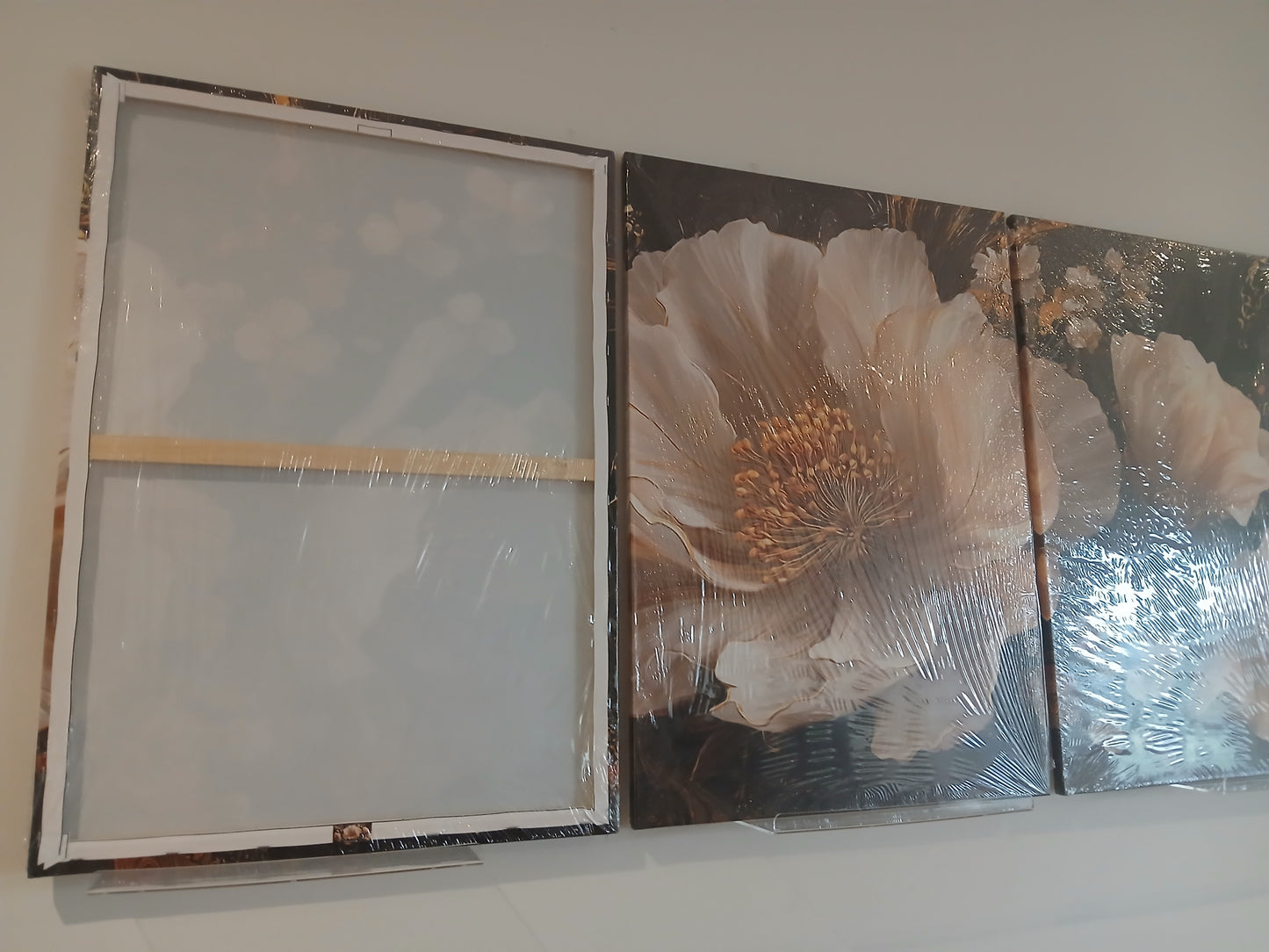 Gold Accent Modern Floral Canvas Print Wall Art