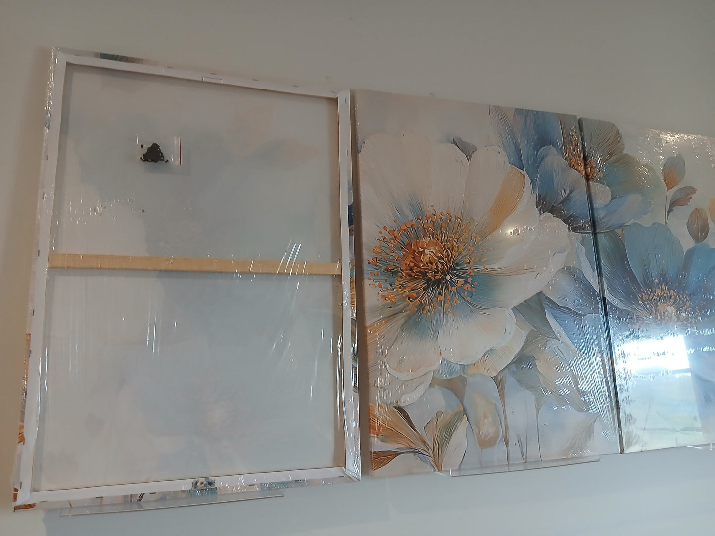 Soft Blue Floral Canvas Print Wall Art