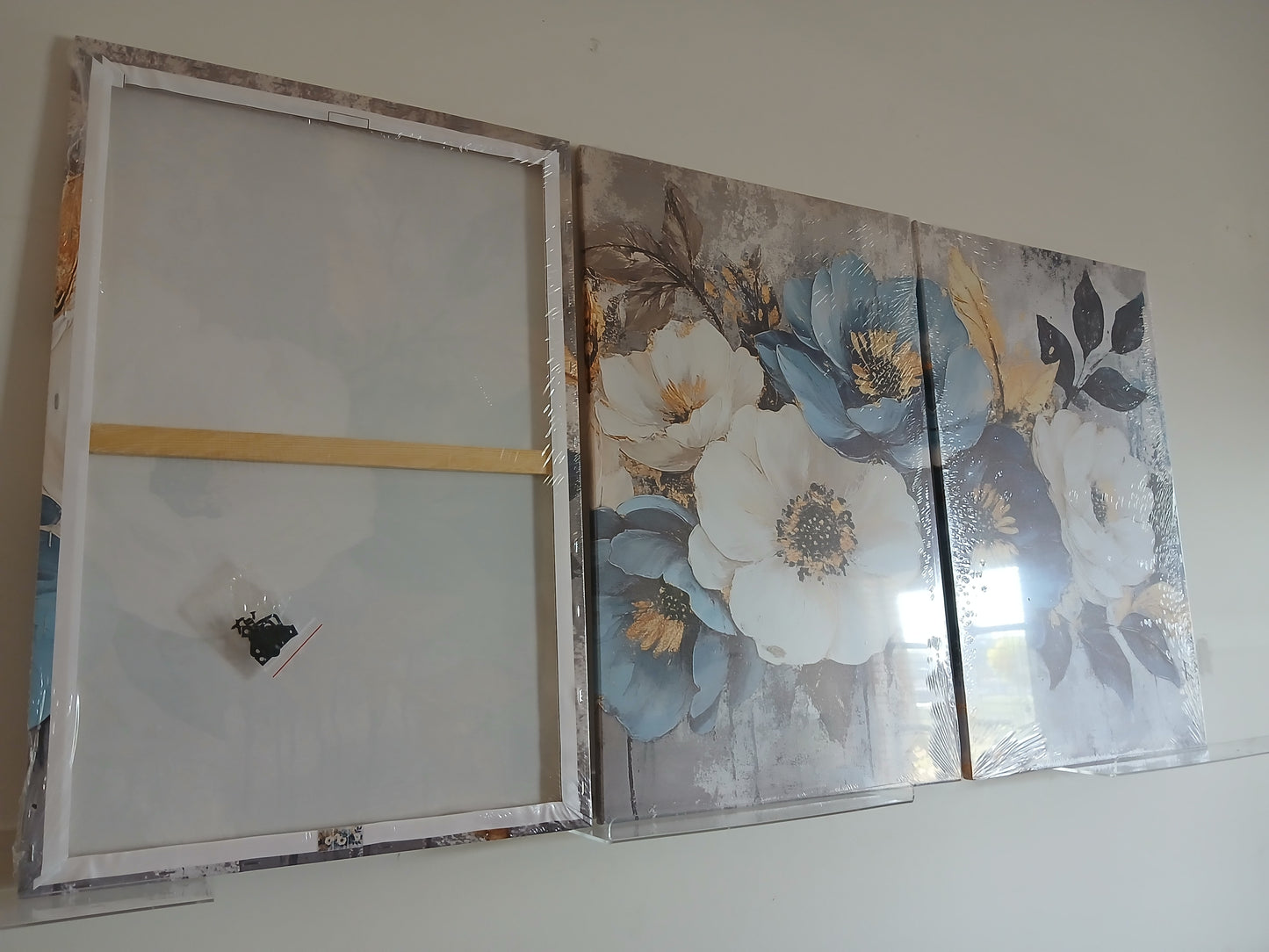 Blue Dandelion Canvas Wall Art Print 3pc Set