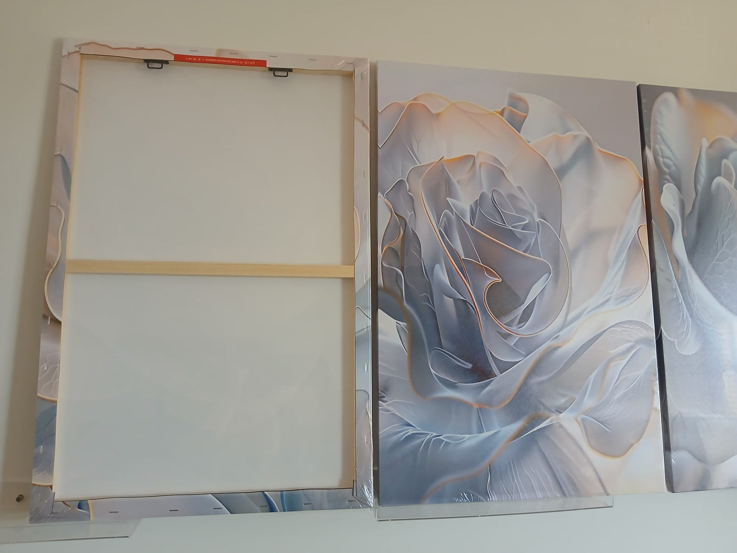 Serene Blue Flower Canvas Wall Art Set