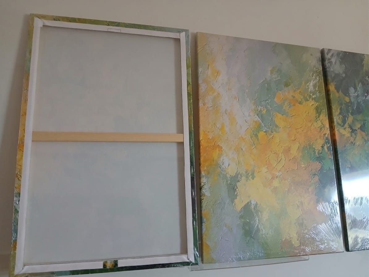 Yellow and Green Abstract Wall Art – Modern Impressionist Décor