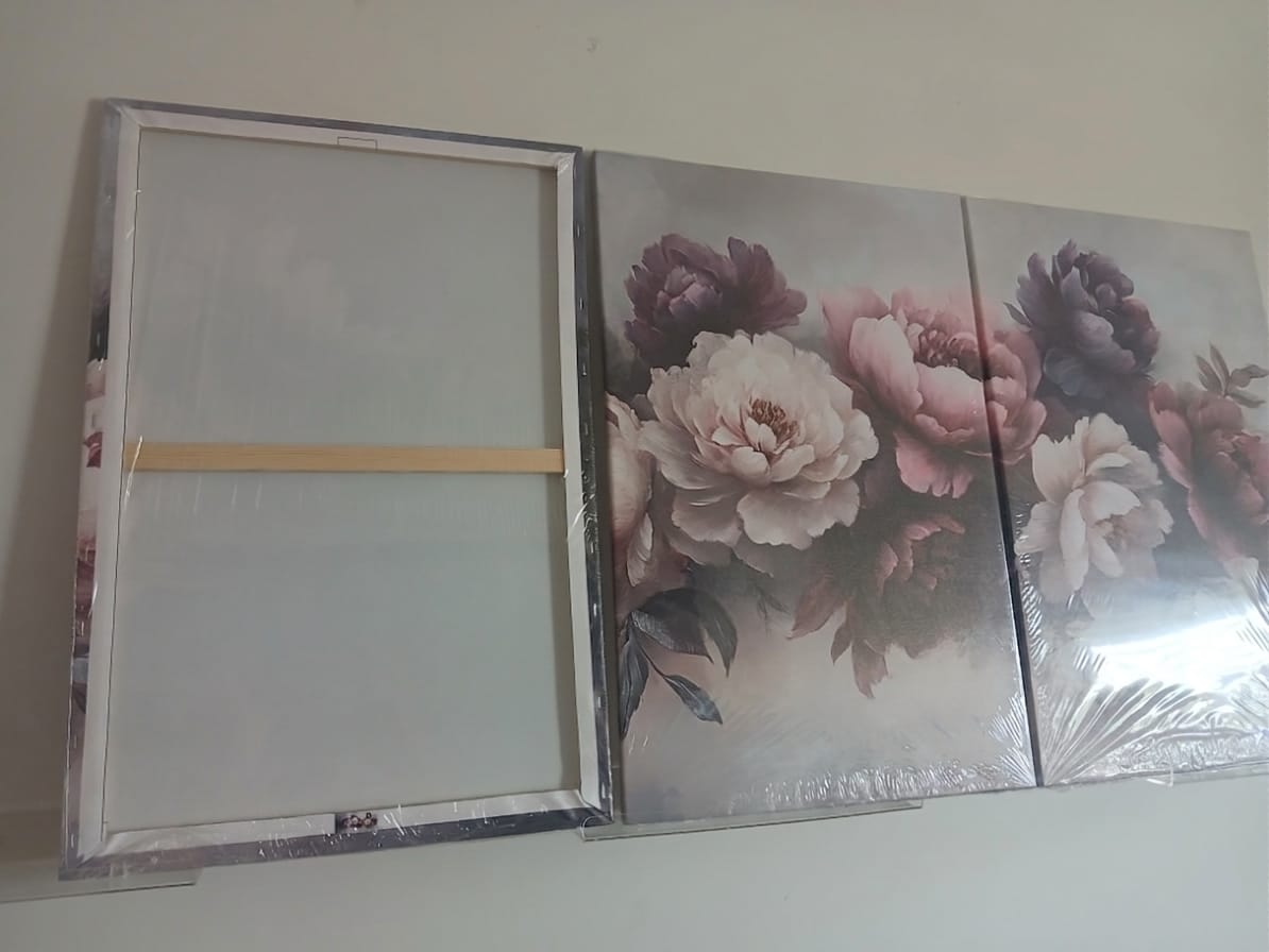Purple Peony Floral Canvas Prints Wall Art Set