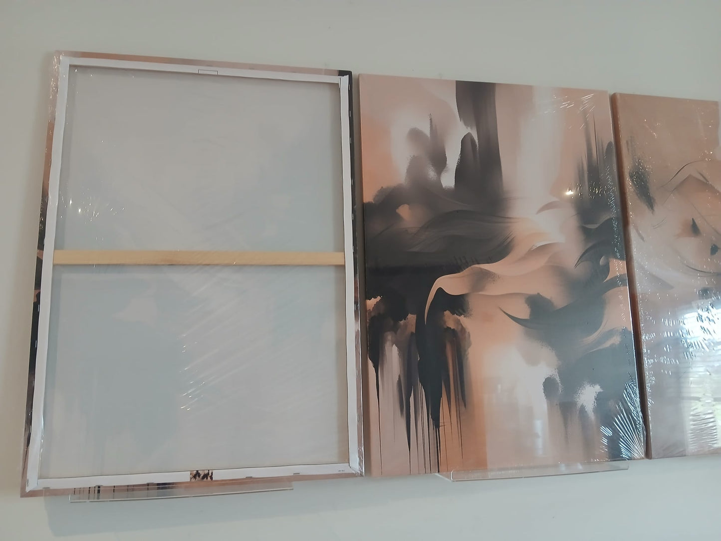 Chic Black & Brown Abstract Canvas Print Wall Art