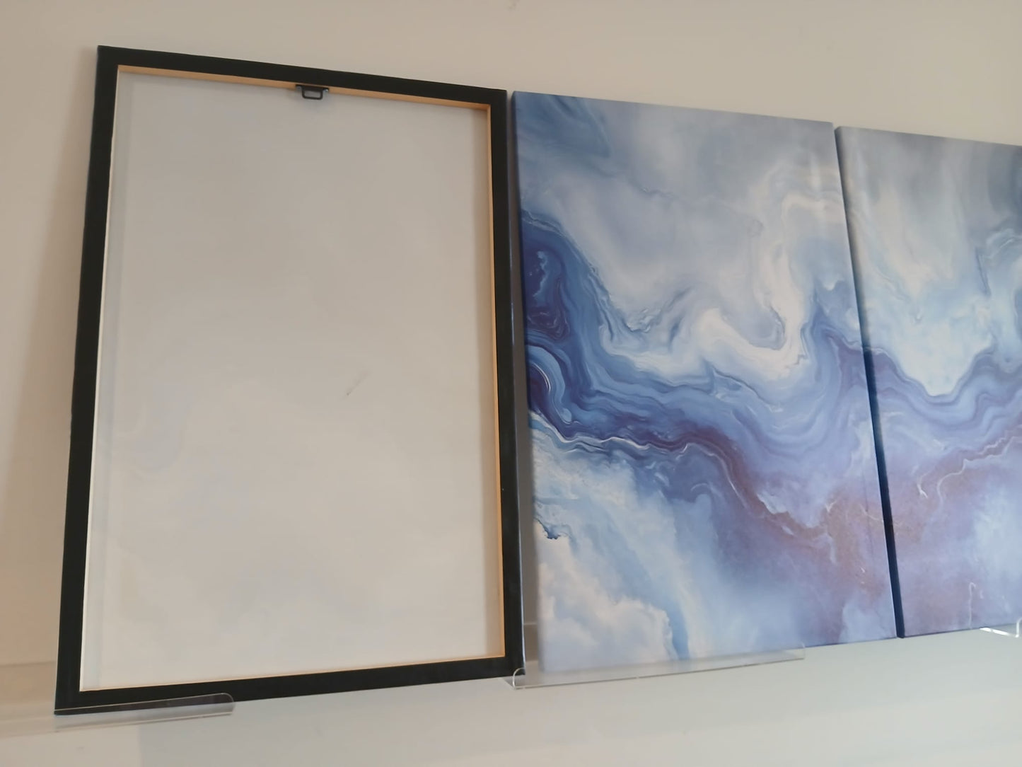 Luxury Fluid Blue Marble Canvas Print Wall Art