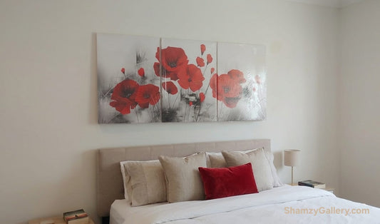 Beautiful Red Poppy Flower Canvas Print Wall Art