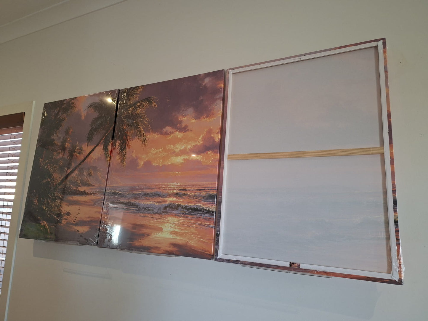 Tropical Beach Sunset Canvas Print Wall Art - Ocean & Palm Tree Coastal Décor