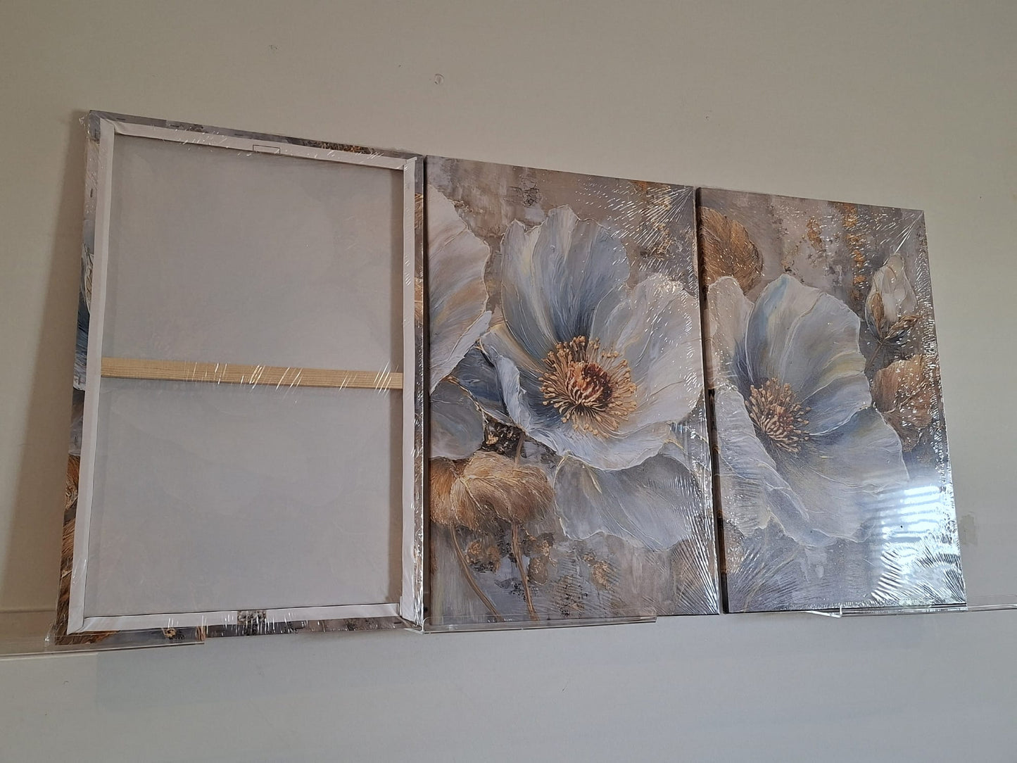 Elegant Floral Gold Accent Wall Art Set