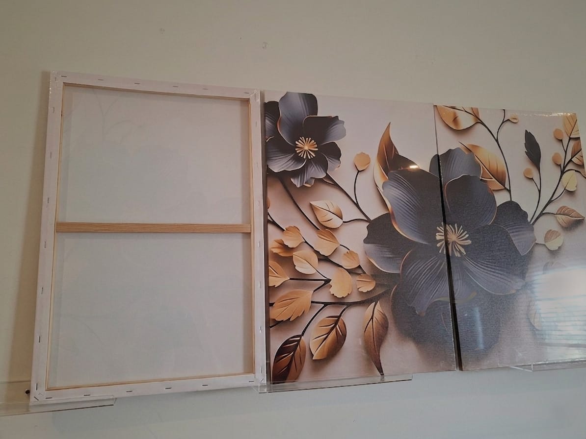 Black & Gold Floral Canvas Wall Art