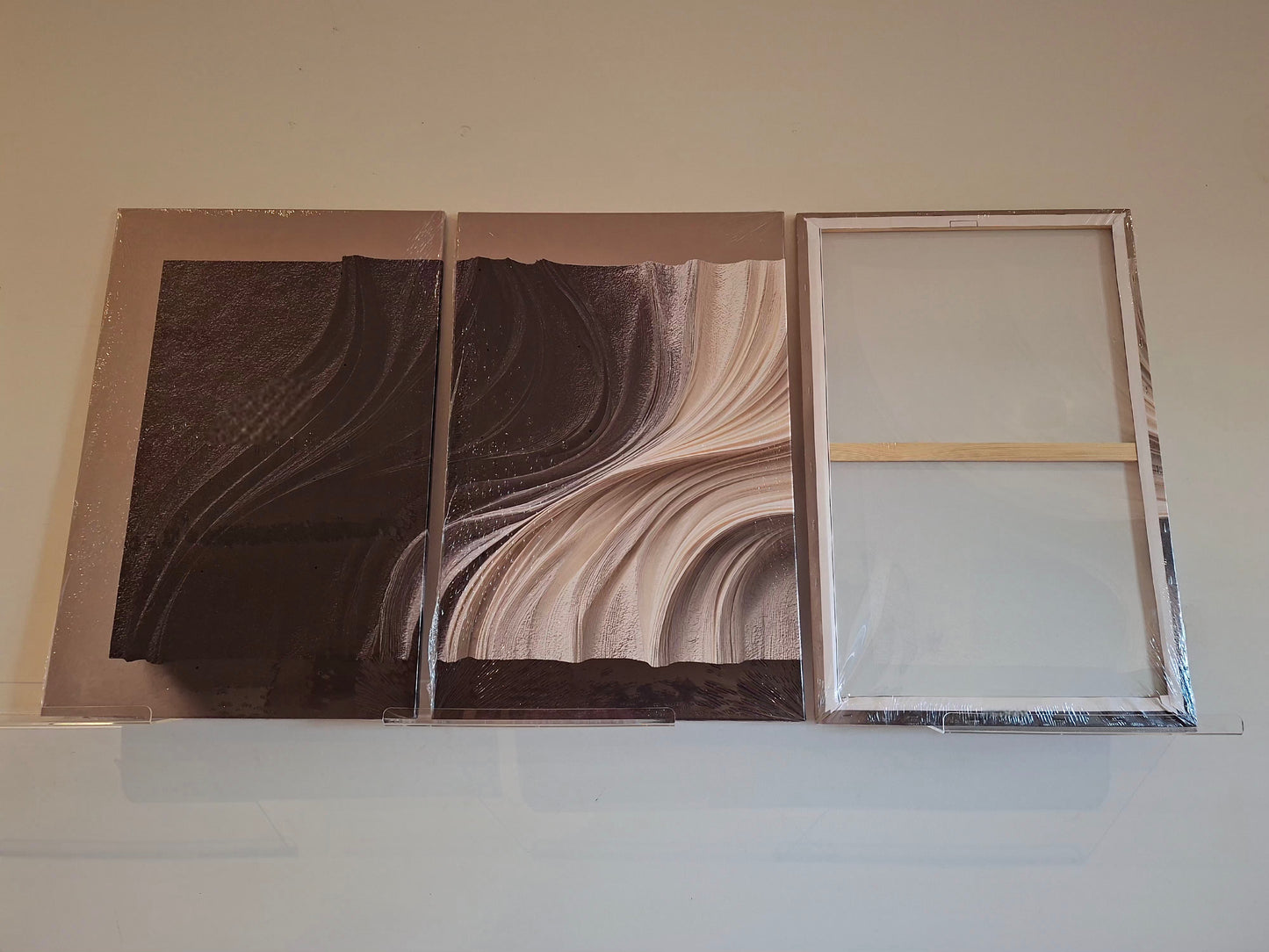 Monochrome Wave Texture Look Wall Art Set