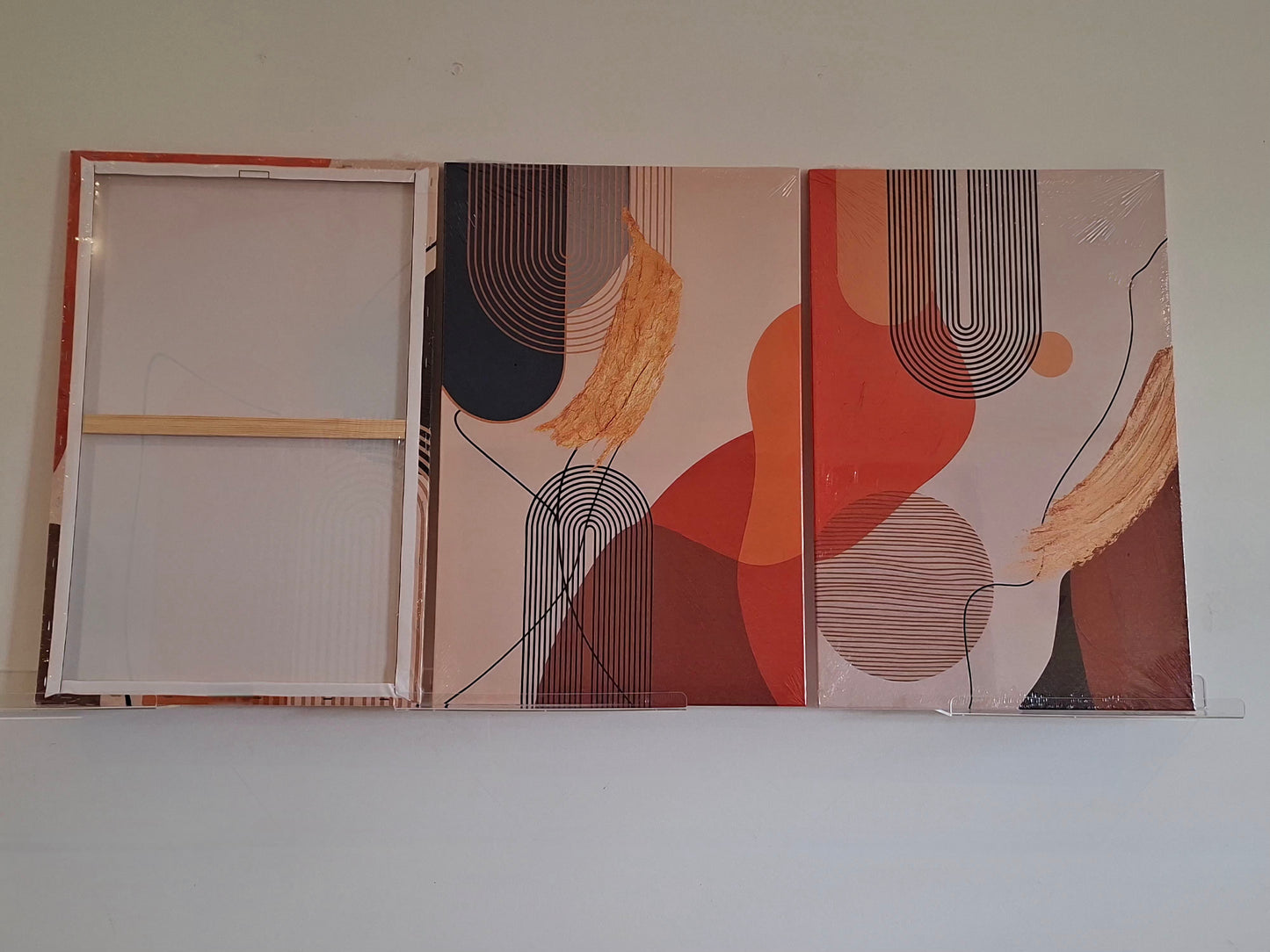Warm Tone Abstract Framed Canvas Wall Art – Modern Minimalist Décor