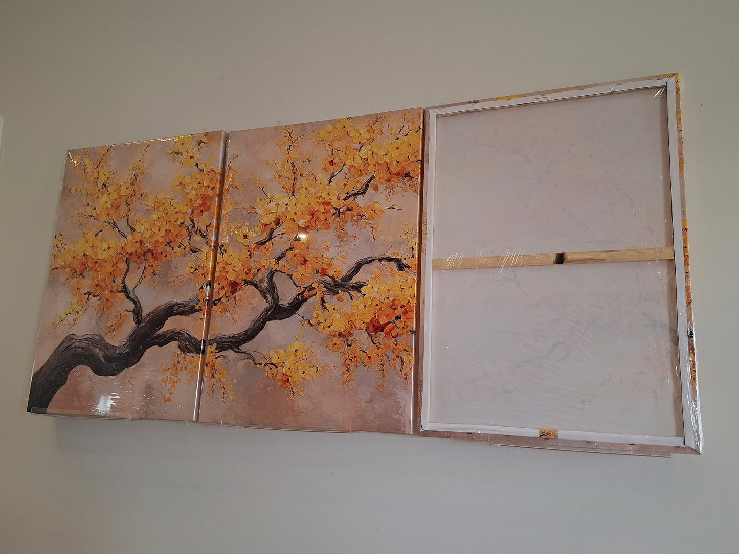 Yellow Flower Tree Canvas Wall Art Set
