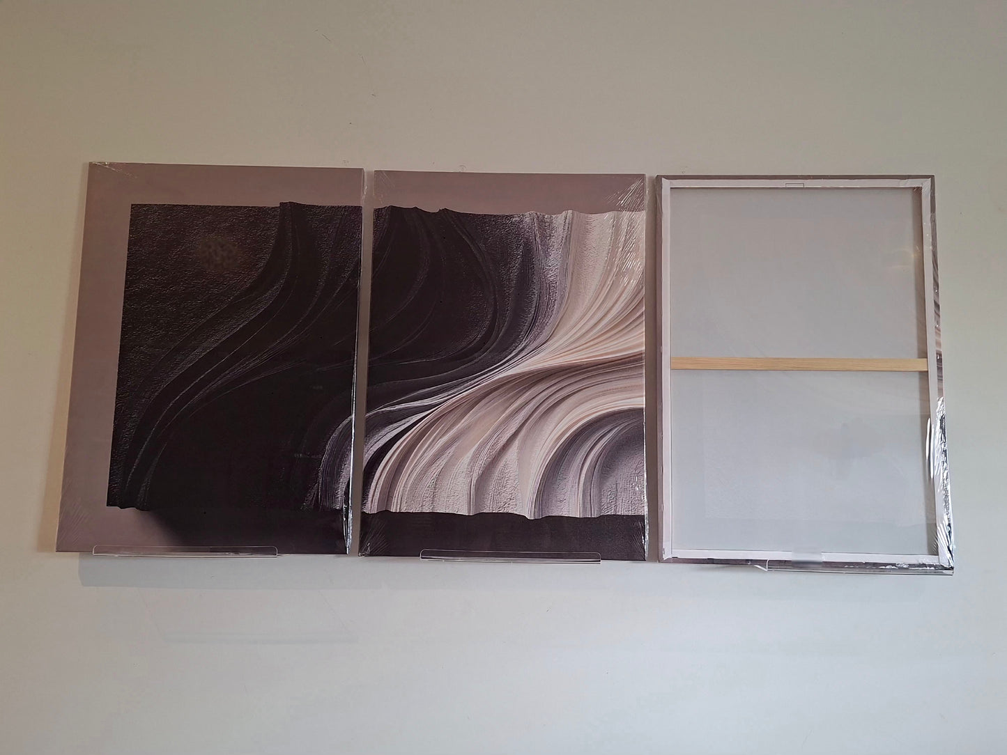 Monochrome Wave Texture Look Wall Art Set