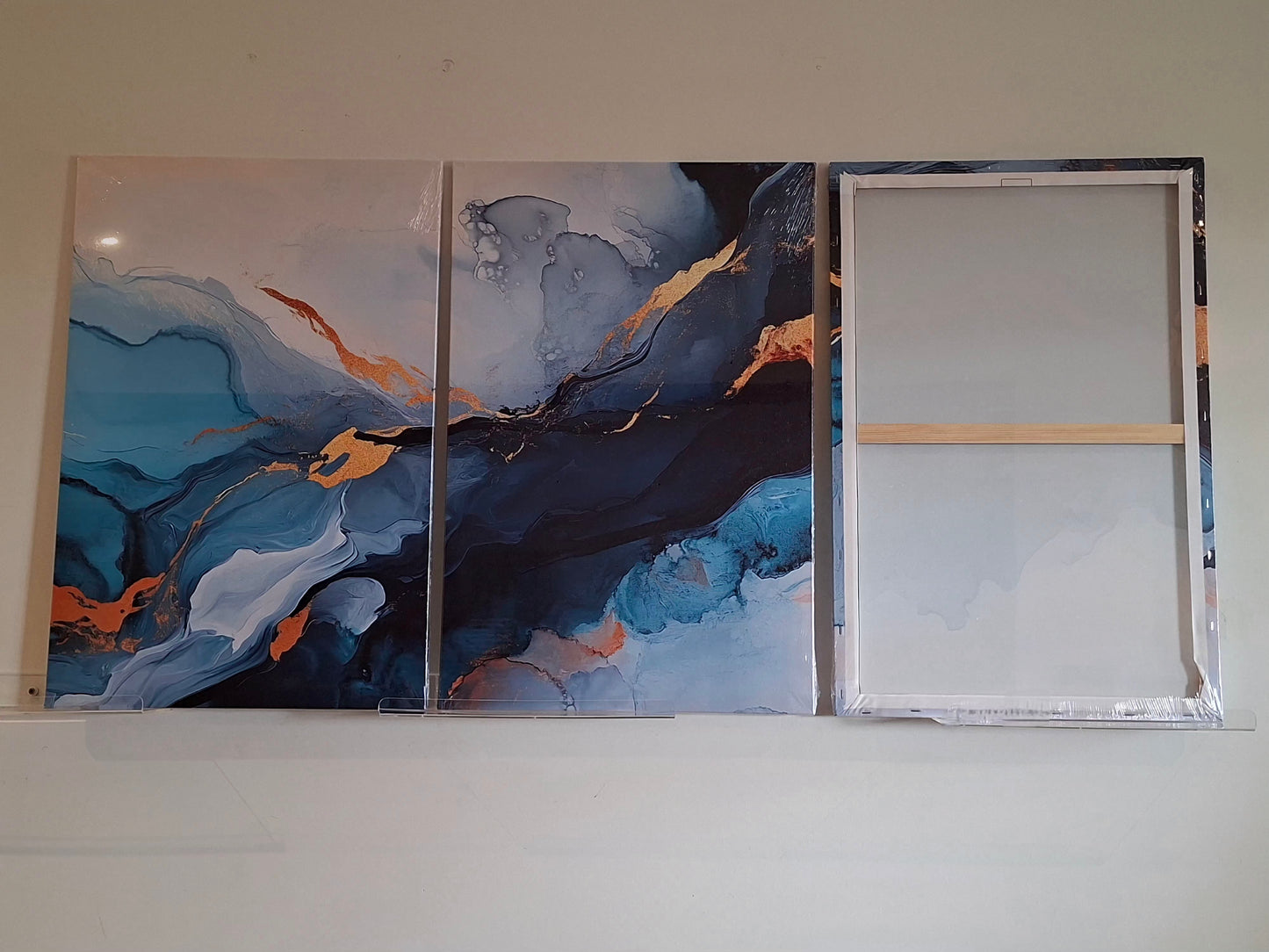 Abstract Flow Swirl Canvas Print Wall Art Set