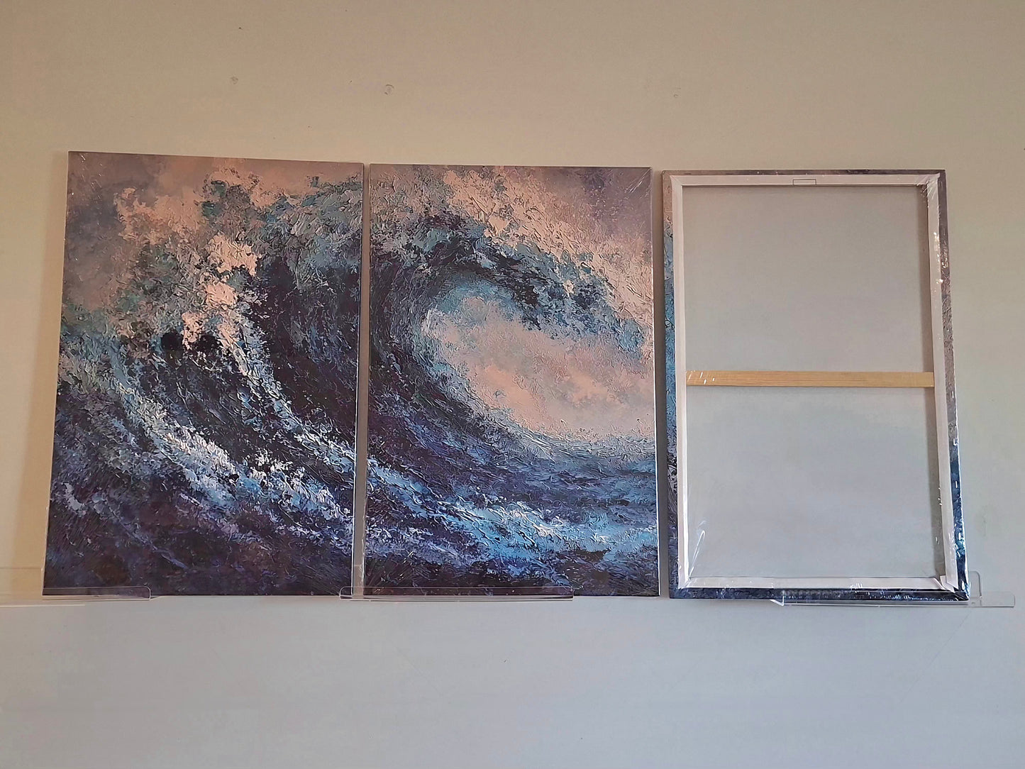 Ocean Depths Turquoise Wave Wall Art Set