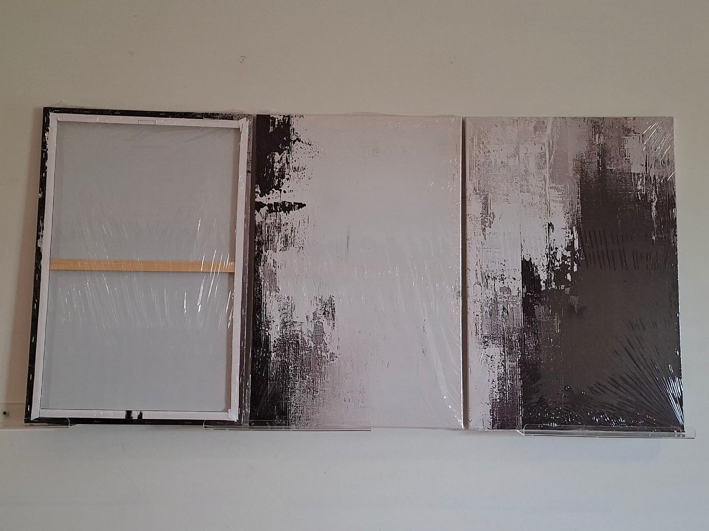 Black and White Abstract Canvas Wall Art Set