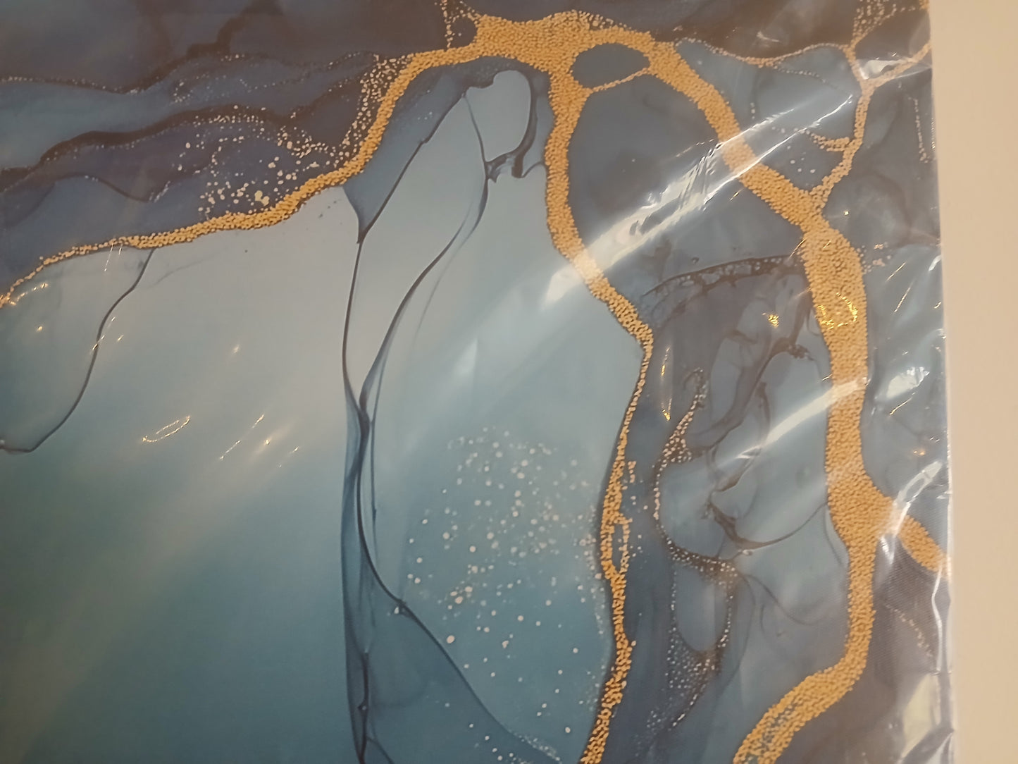 Golden & Ink-Blue Creative-Style Canvas Print Wall Art