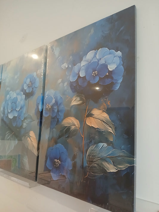 Blue Hydrangea Canvas Wall Art Set – Vibrant Floral Prints