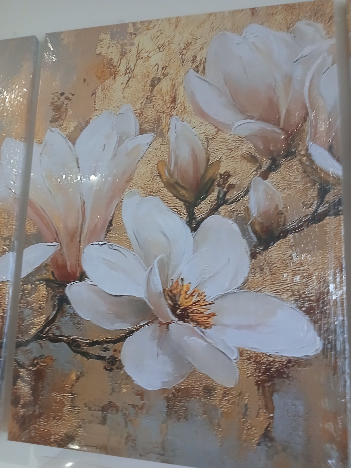 Magnolia Floral Canvas Print Wall Art – 3pcs Set
