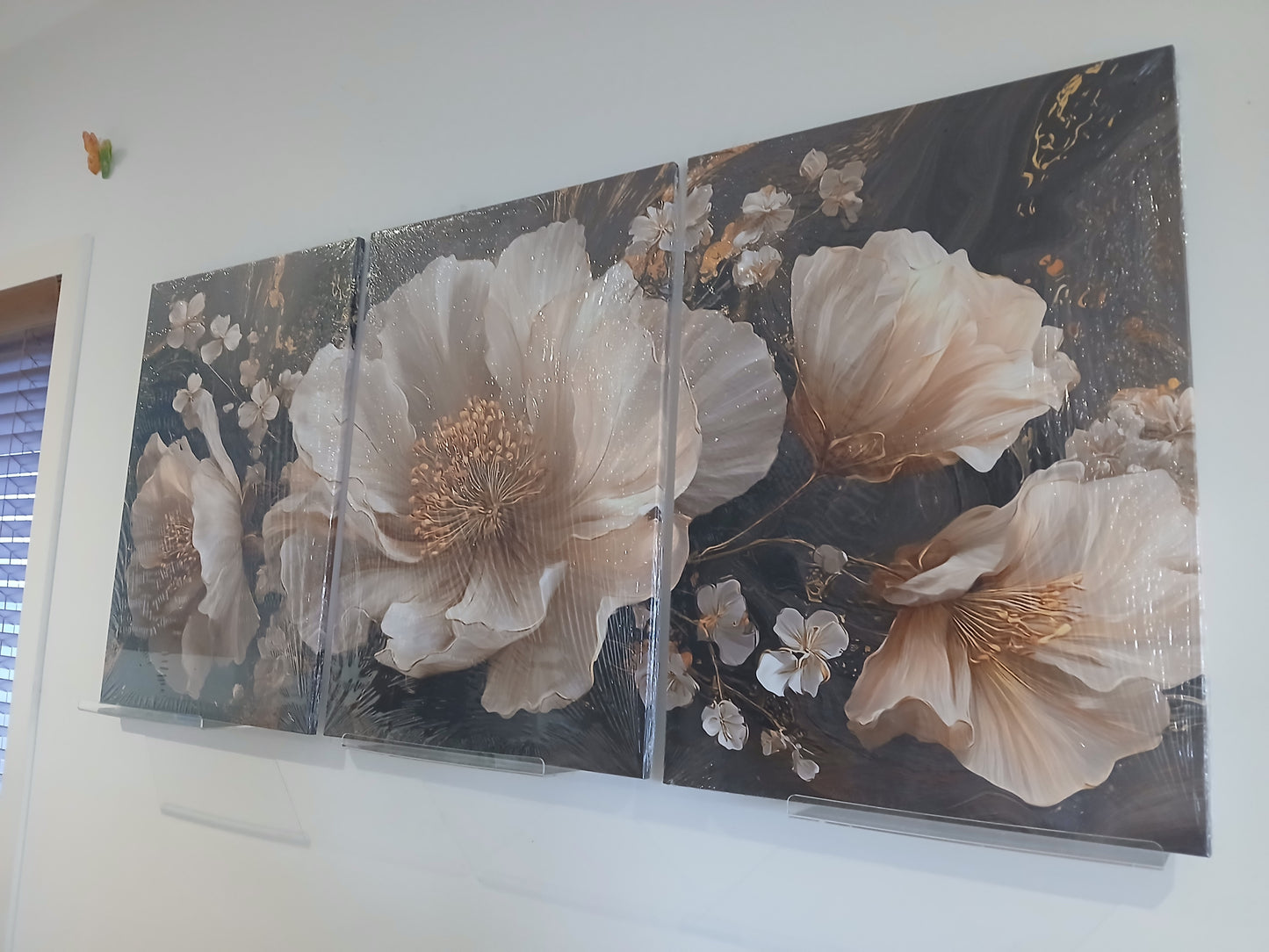 Gold Accent Modern Floral Canvas Print Wall Art