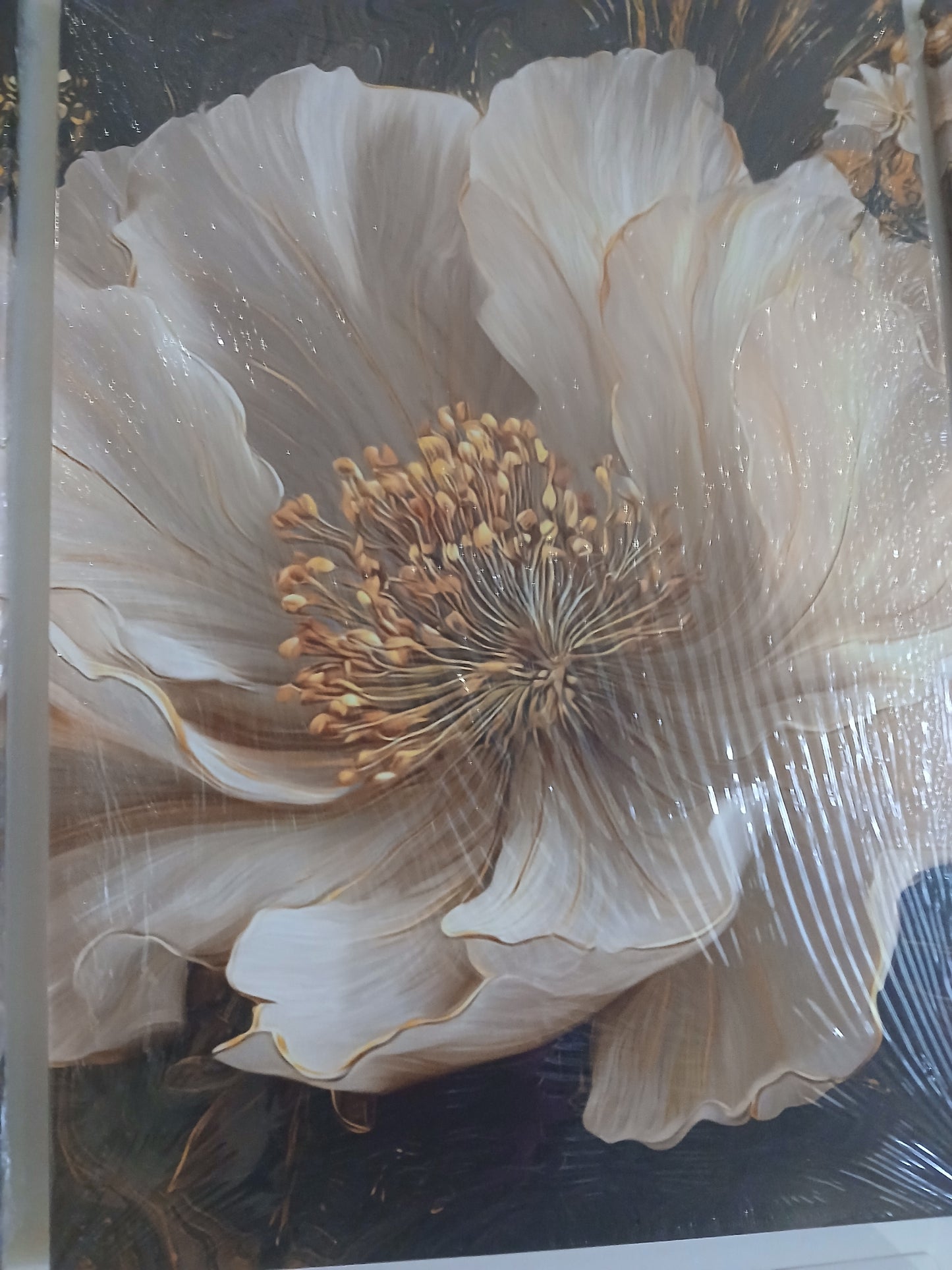 Gold Accent Modern Floral Canvas Print Wall Art