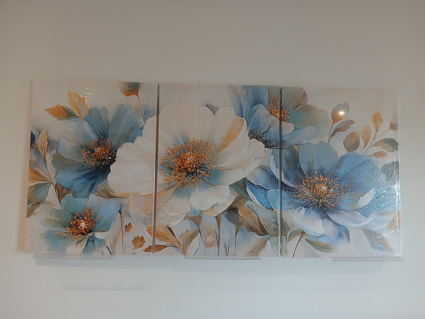 Soft Blue Floral Canvas Print Wall Art