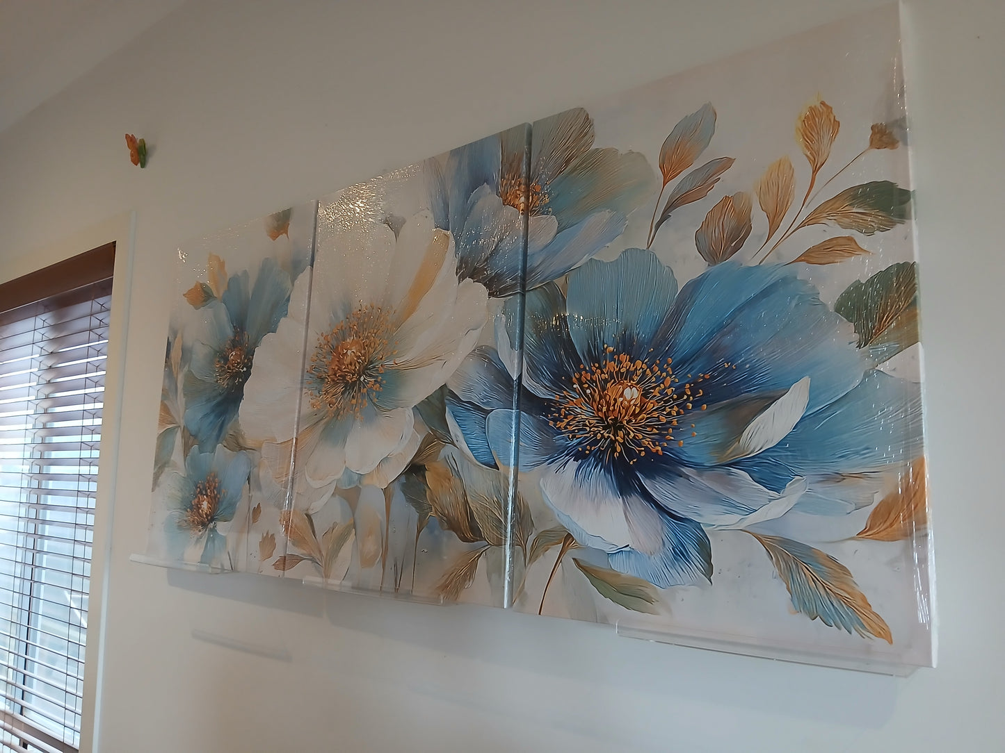 Soft Blue Floral Canvas Print Wall Art