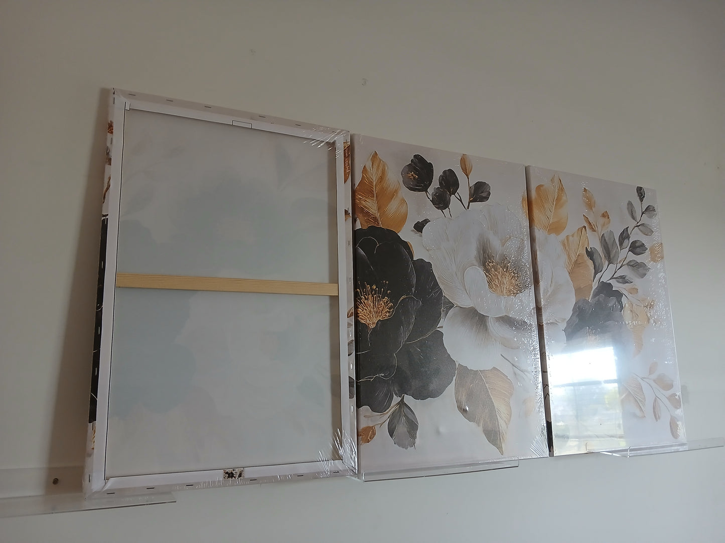 Elegant Floral Canvas Print Wall Art - 3pcs Set