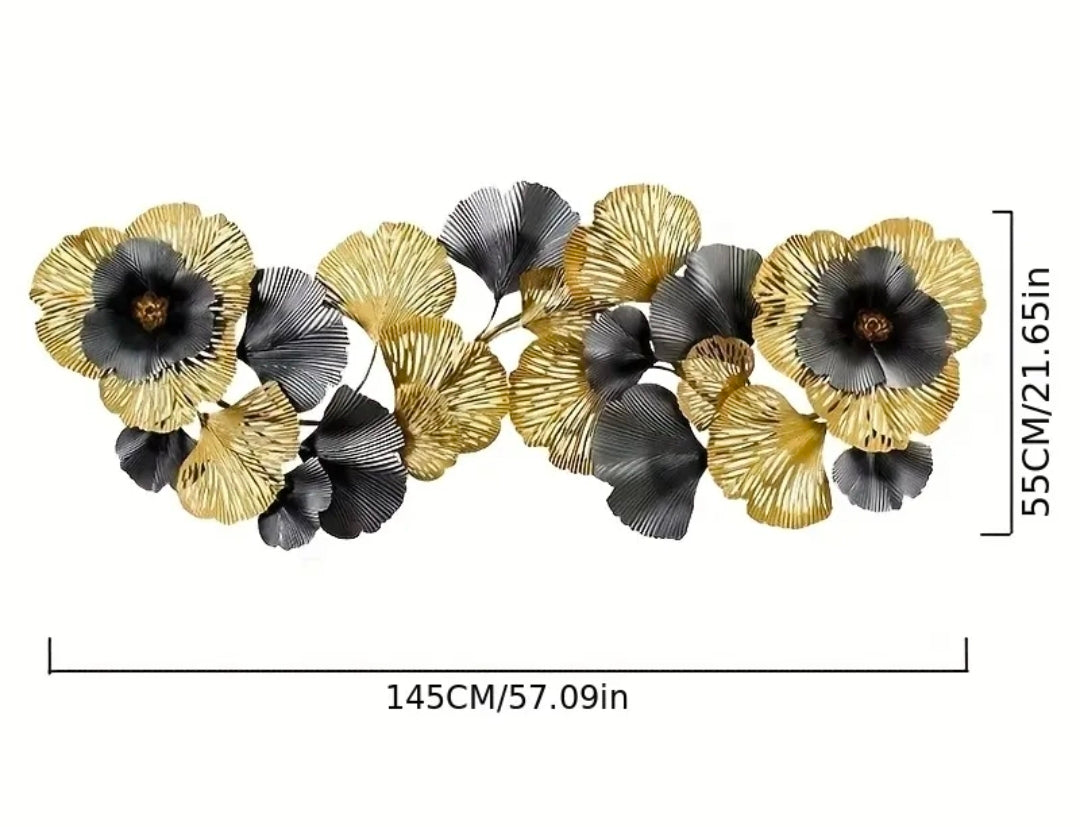 Light Luxury Ginkgo Leaf Wall Decoration – 145×55 cm
