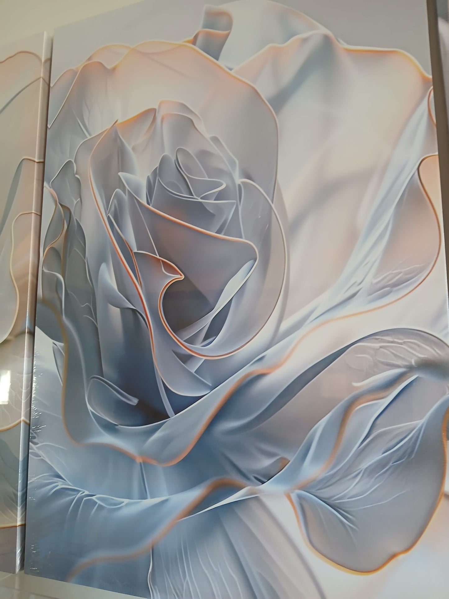 Serene Blue Flower Canvas Wall Art Set