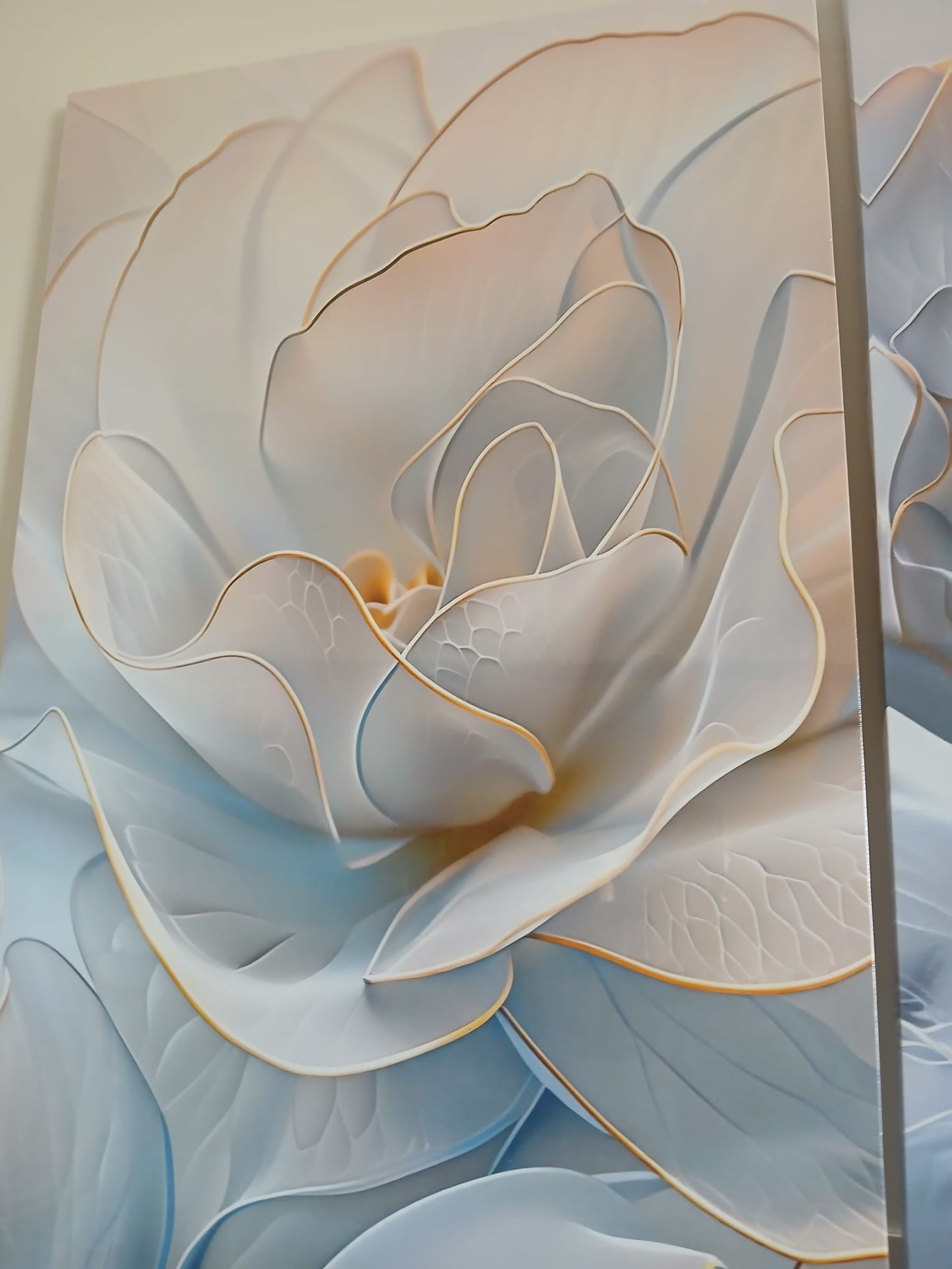 Serene Blue Flower Canvas Wall Art Set