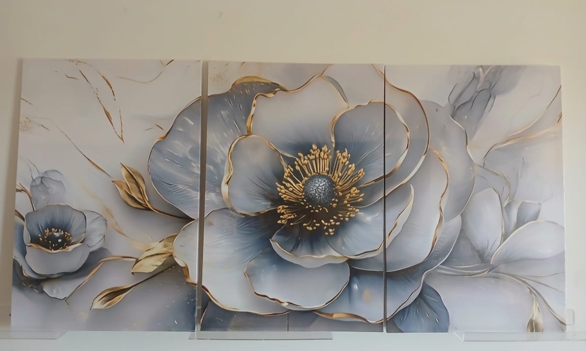 Modern Vintage Floral Canvas Wall Art Set