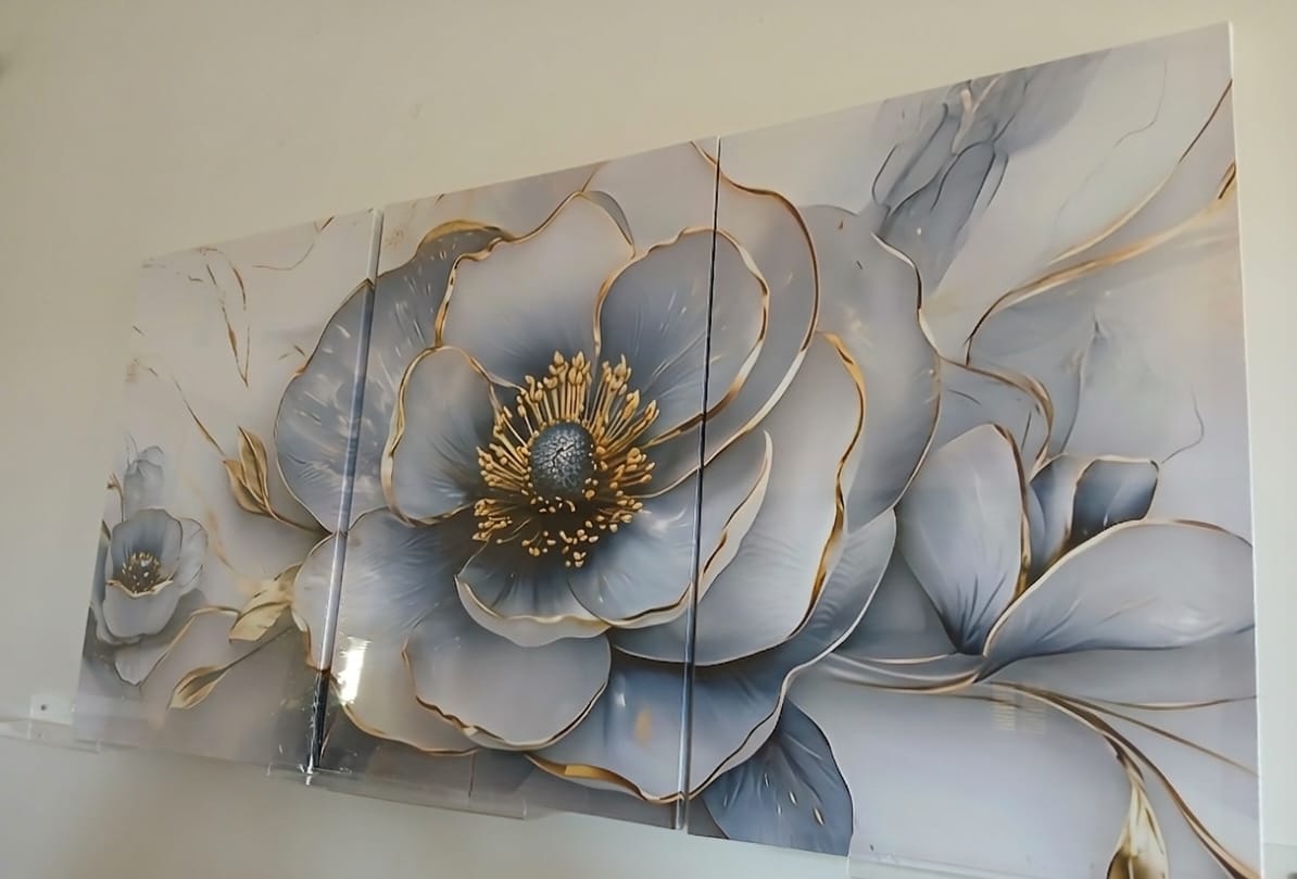 Modern Vintage Floral Canvas Wall Art Set