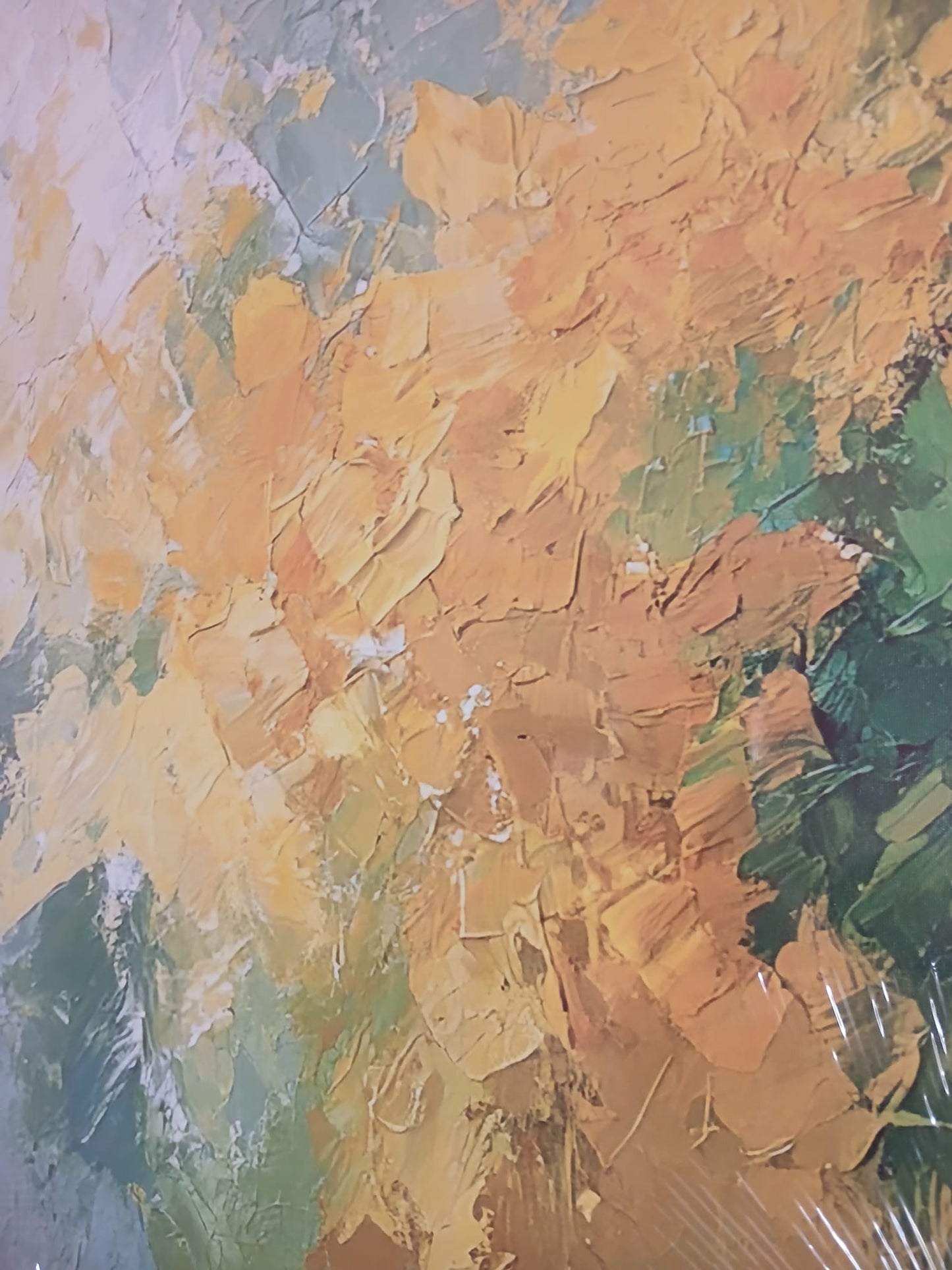 Yellow and Green Abstract Wall Art – Modern Impressionist Décor