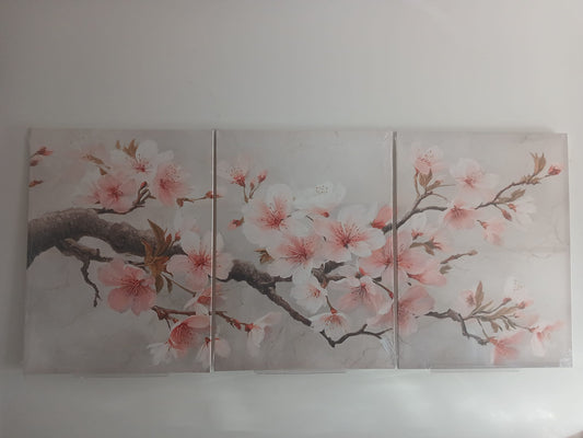 Cherry Blossom Wall Art Set – Soft Pink Japanese Floral Décor