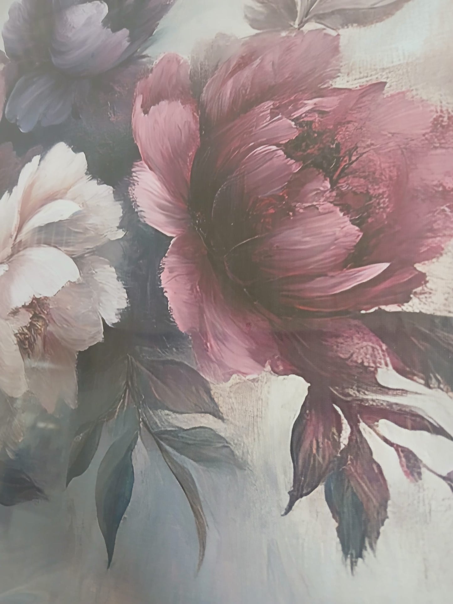 Purple Peony Floral Canvas Prints Wall Art Set