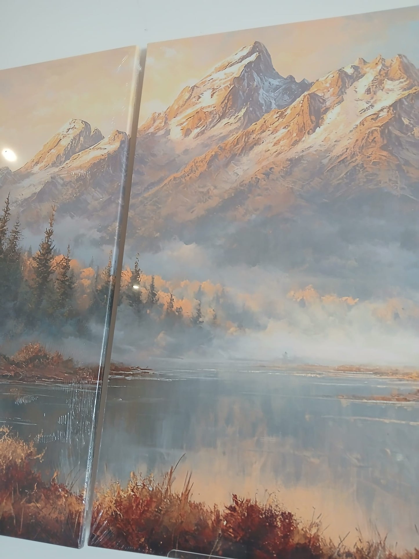 Sunset Mountain Canvas Print Wall Art Set