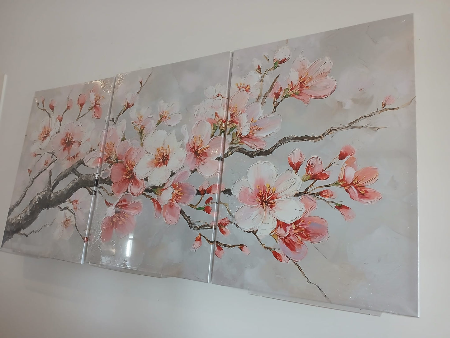 Pink Cherry Blossom Canvas Print Wall Art Set