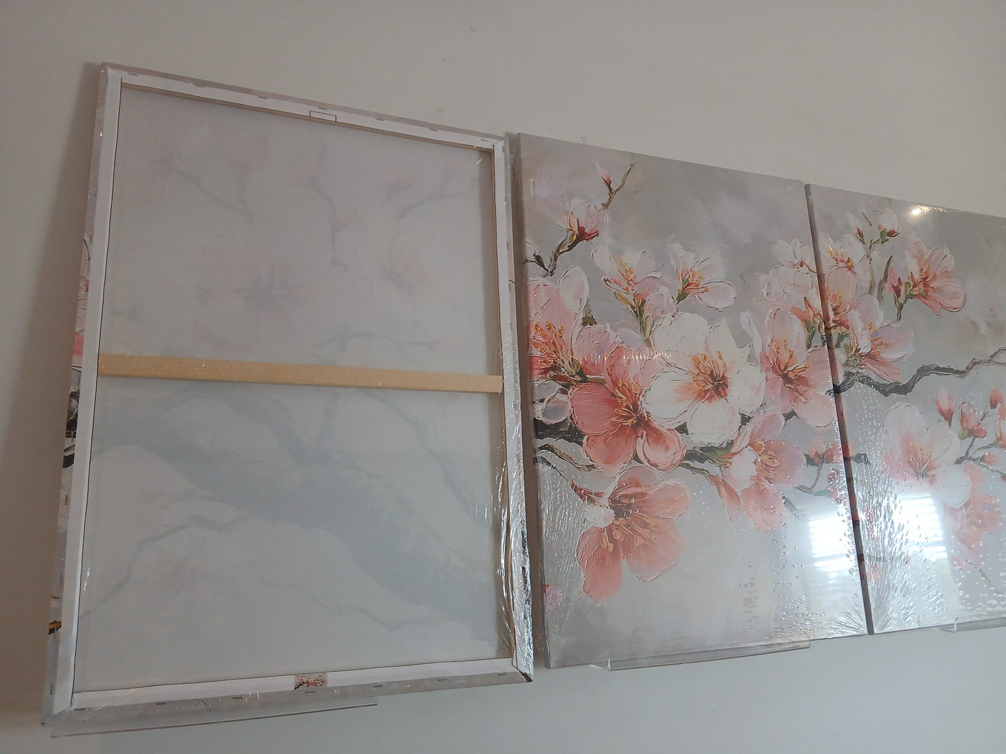 Pink Cherry Blossom Canvas Print Wall Art Set