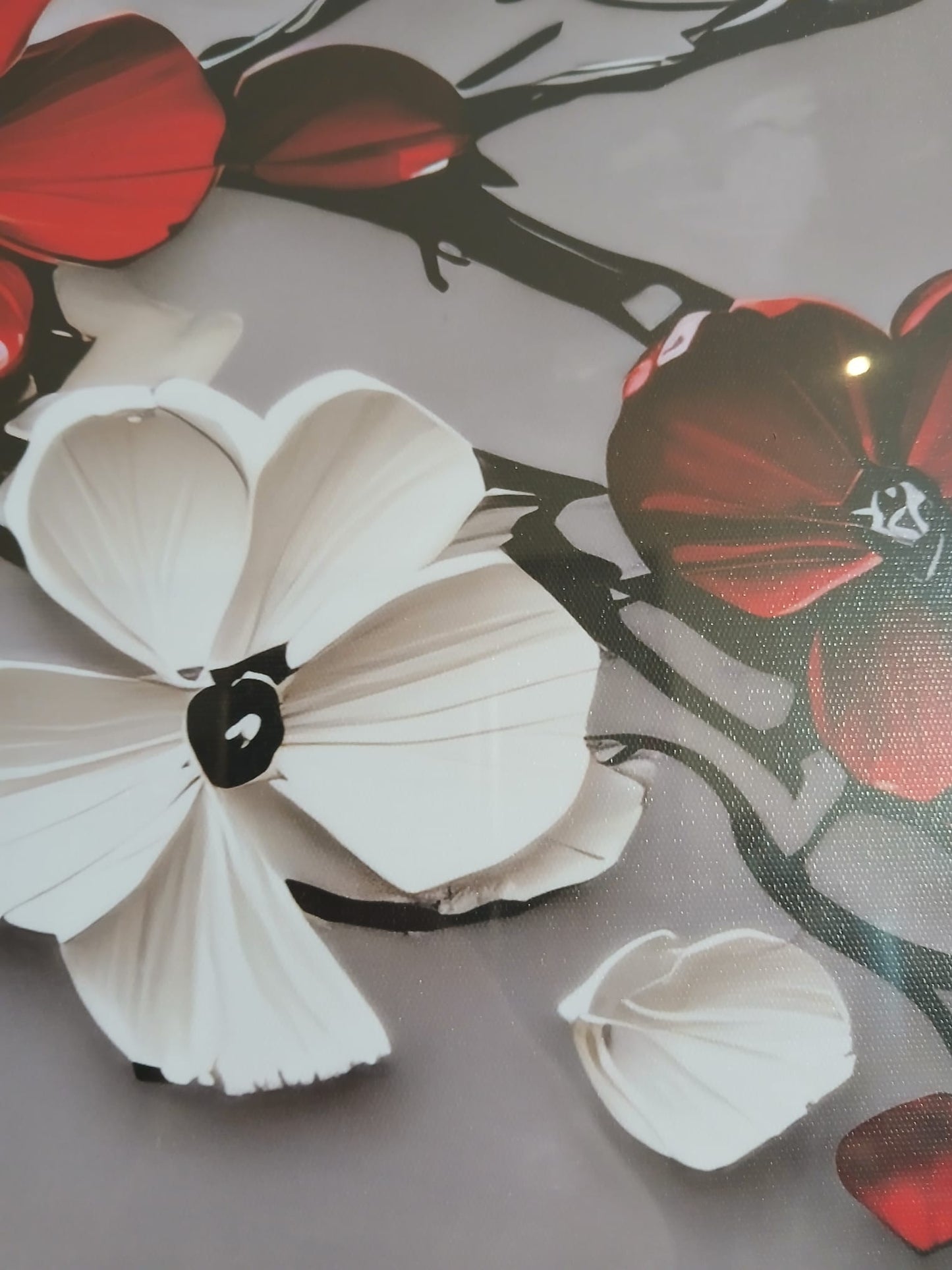 Red & White Cherry Blossom Floral Wall Art Set