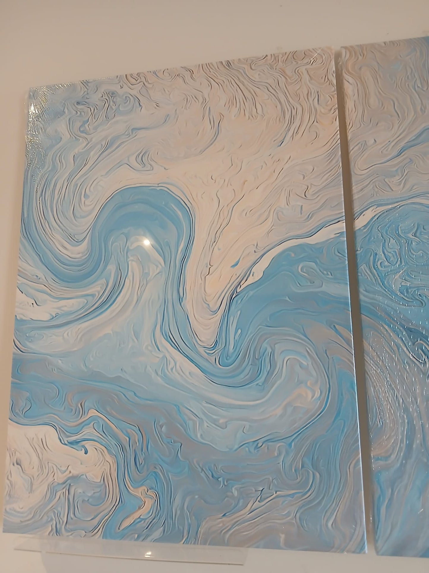 Serene Aquatic Flow Canvas Print Wall Art Set
