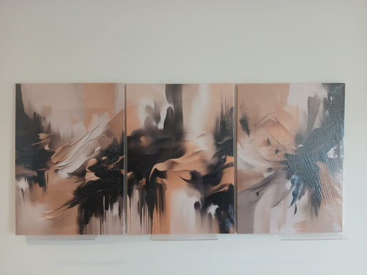 Chic Black & Brown Abstract Canvas Print Wall Art