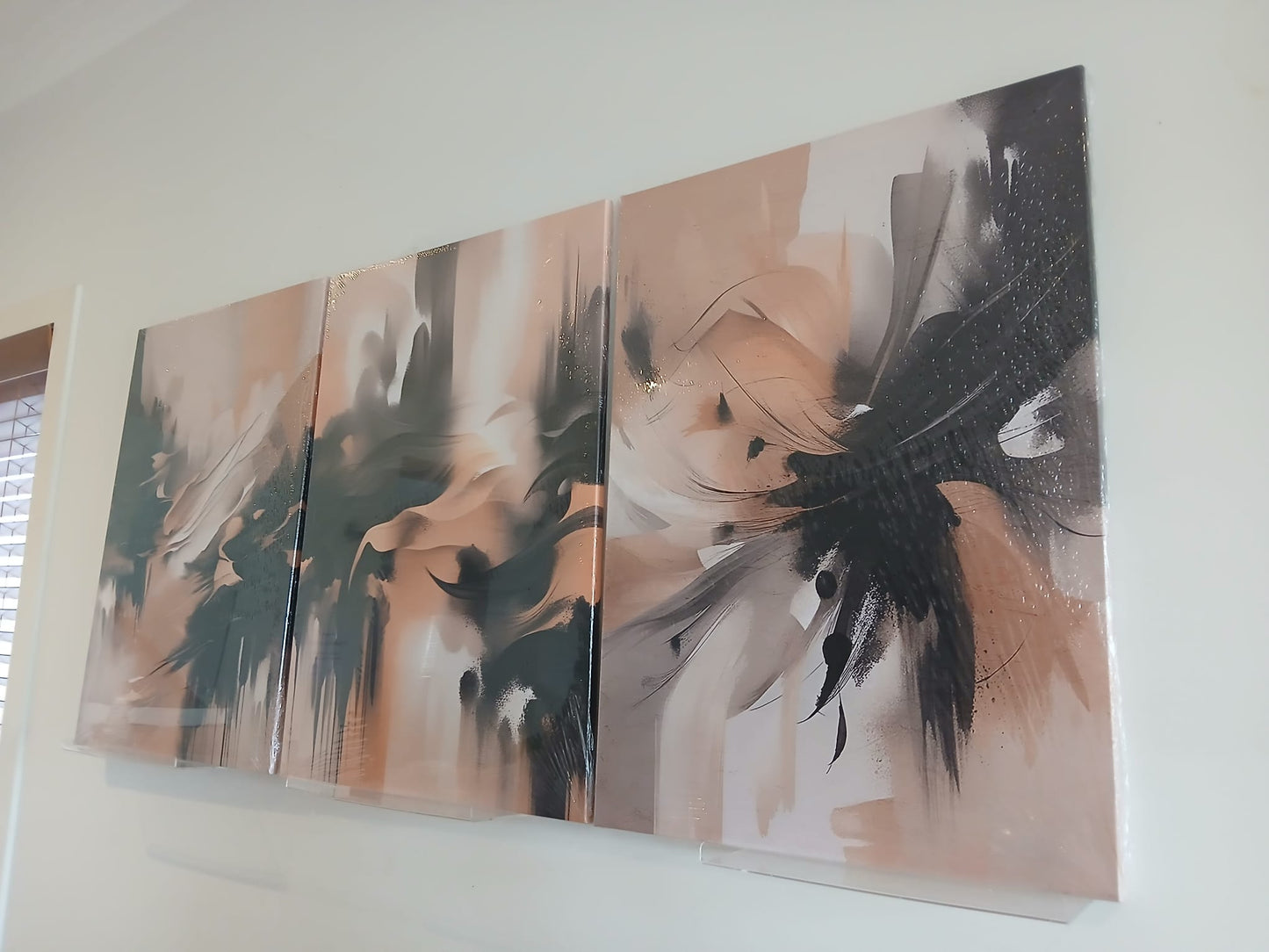 Chic Black & Brown Abstract Canvas Print Wall Art
