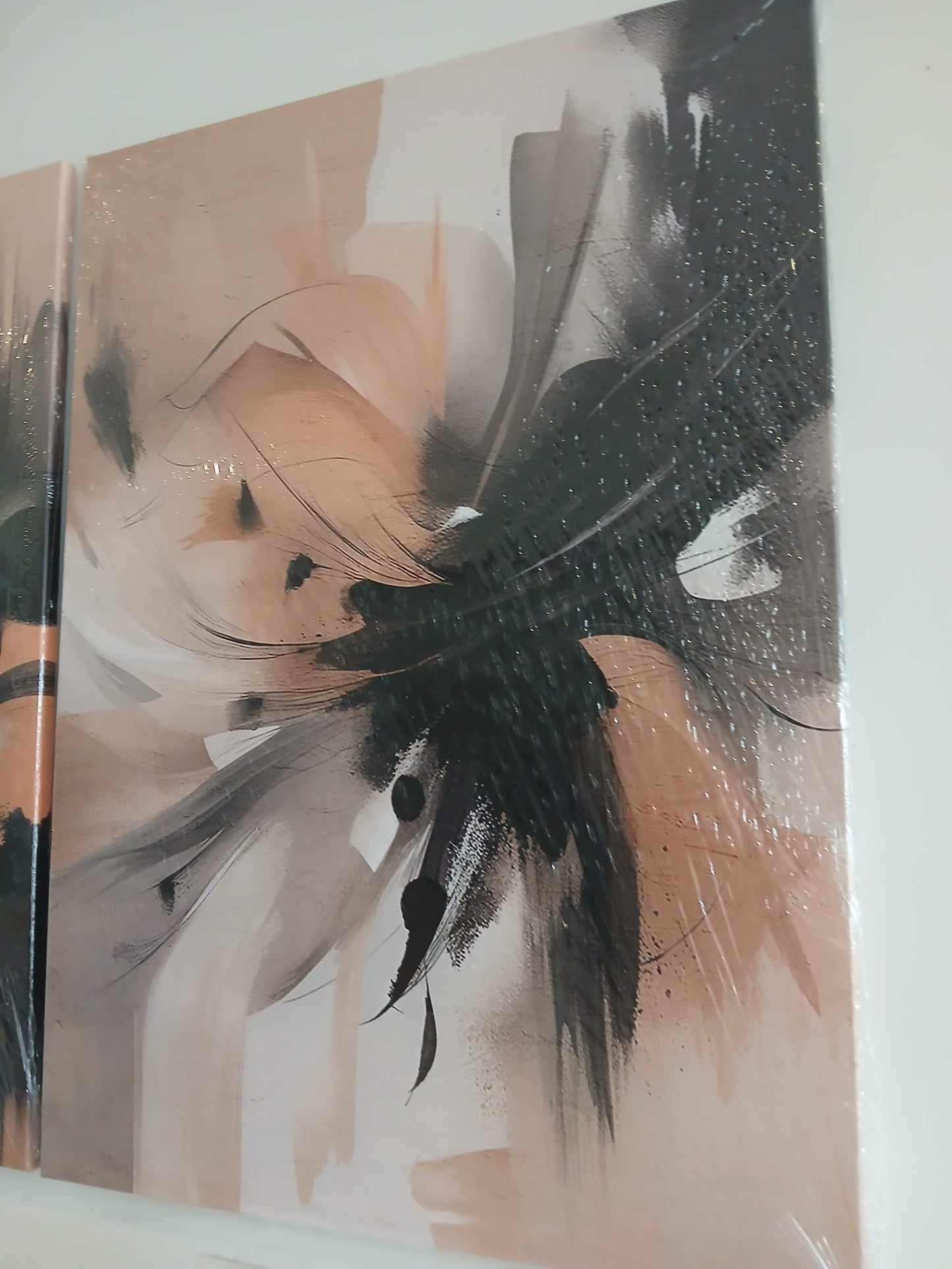 Chic Black & Brown Abstract Canvas Print Wall Art