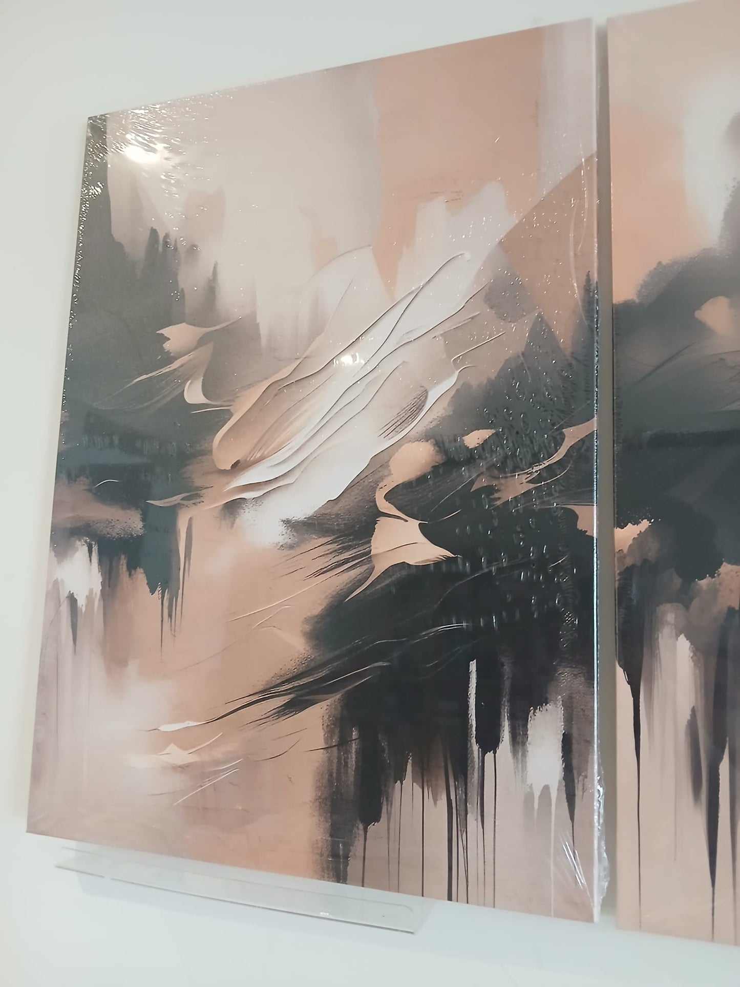 Chic Black & Brown Abstract Canvas Print Wall Art
