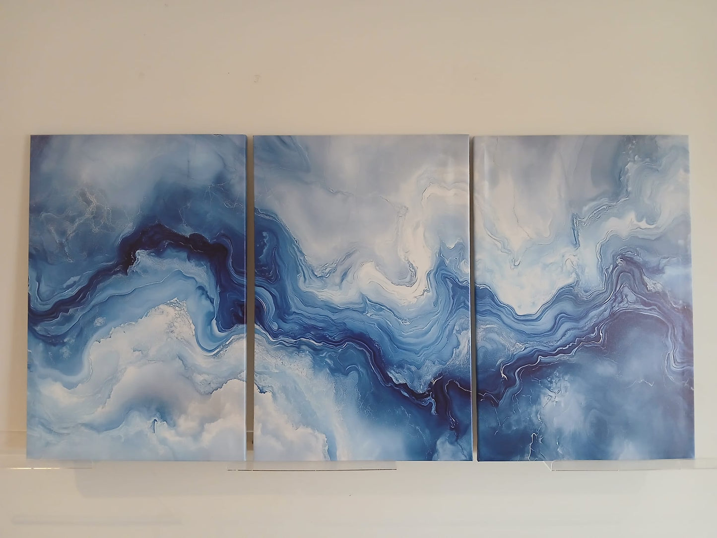 Luxury Fluid Blue Marble Canvas Print Wall Art