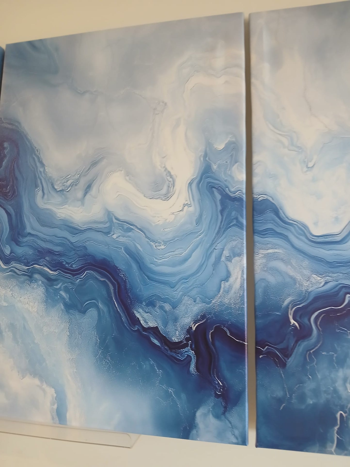 Luxury Fluid Blue Marble Canvas Print Wall Art