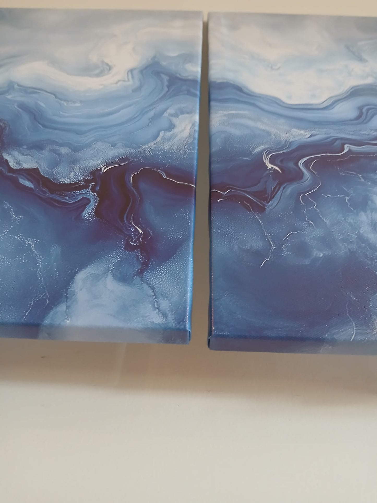 Luxury Fluid Blue Marble Canvas Print Wall Art