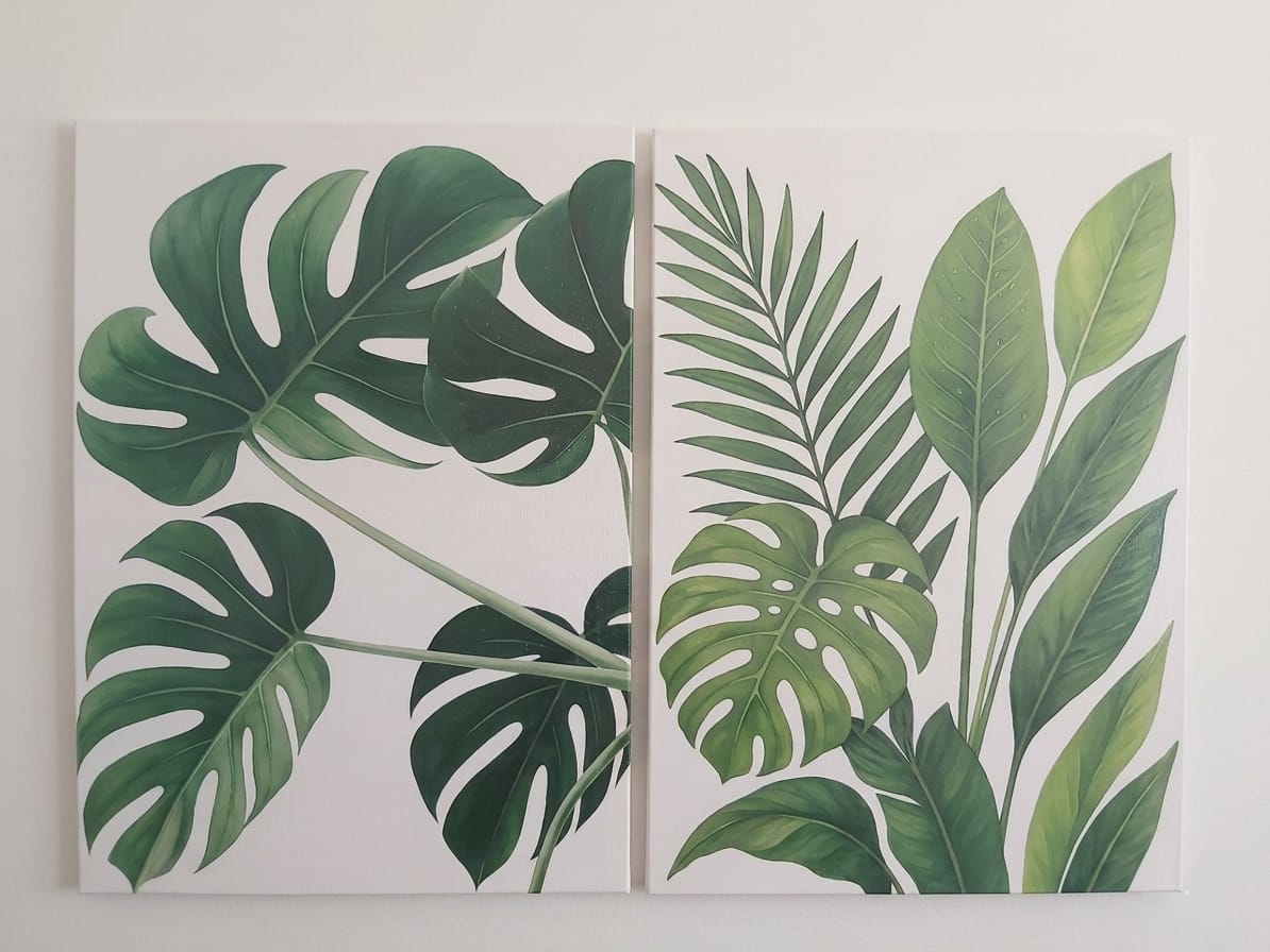 Tropical Leaves Canvas Print Wall Art – Jungle Foliage