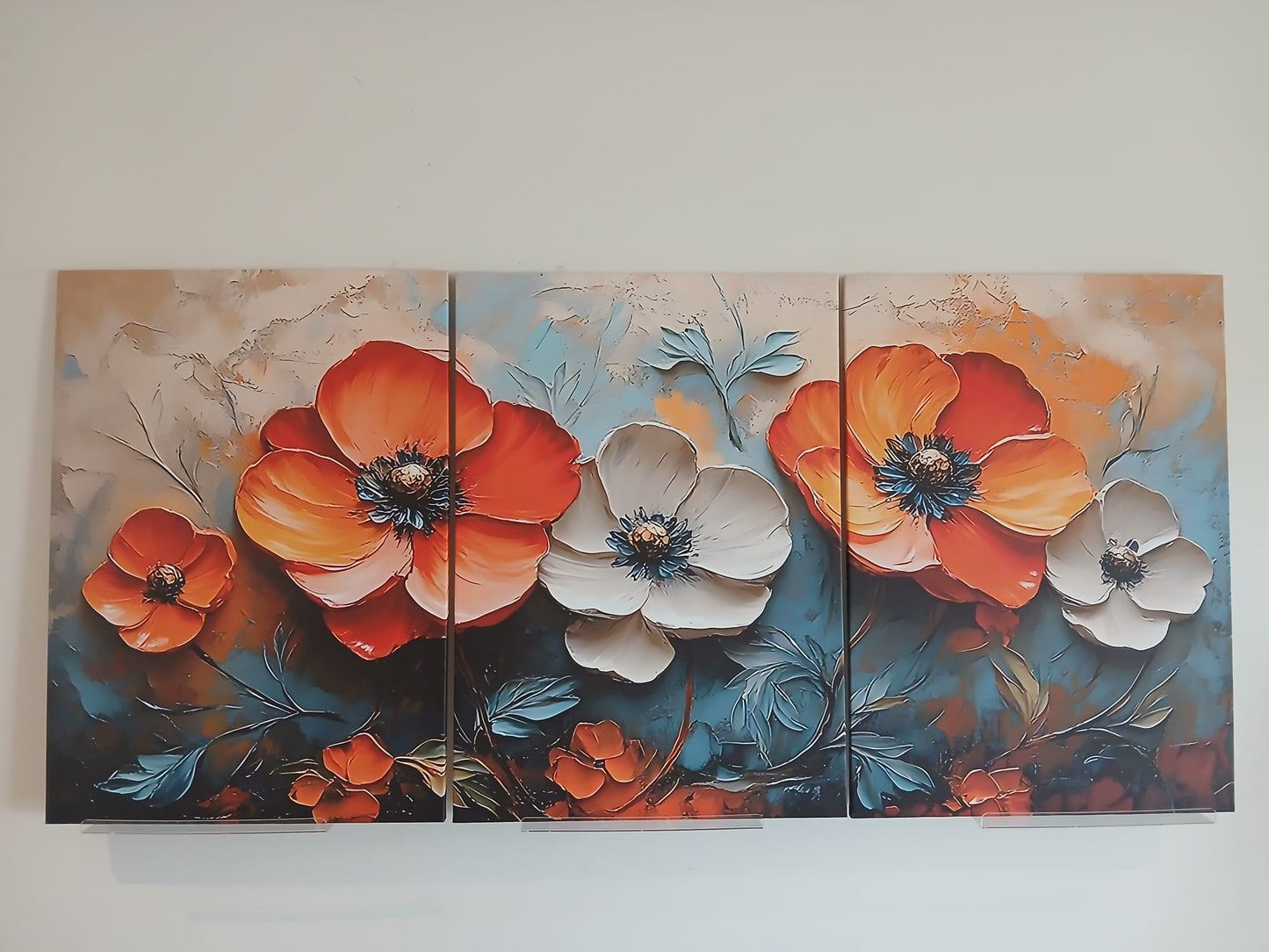 Bohemian Abstract Floral Canvas Print Wall Art – Textured Art Effect