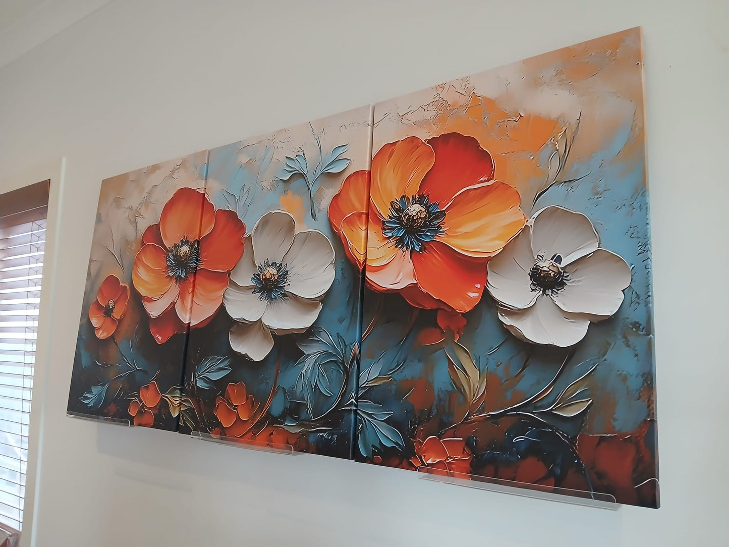 Bohemian Abstract Floral Canvas Print Wall Art – Textured Art Effect